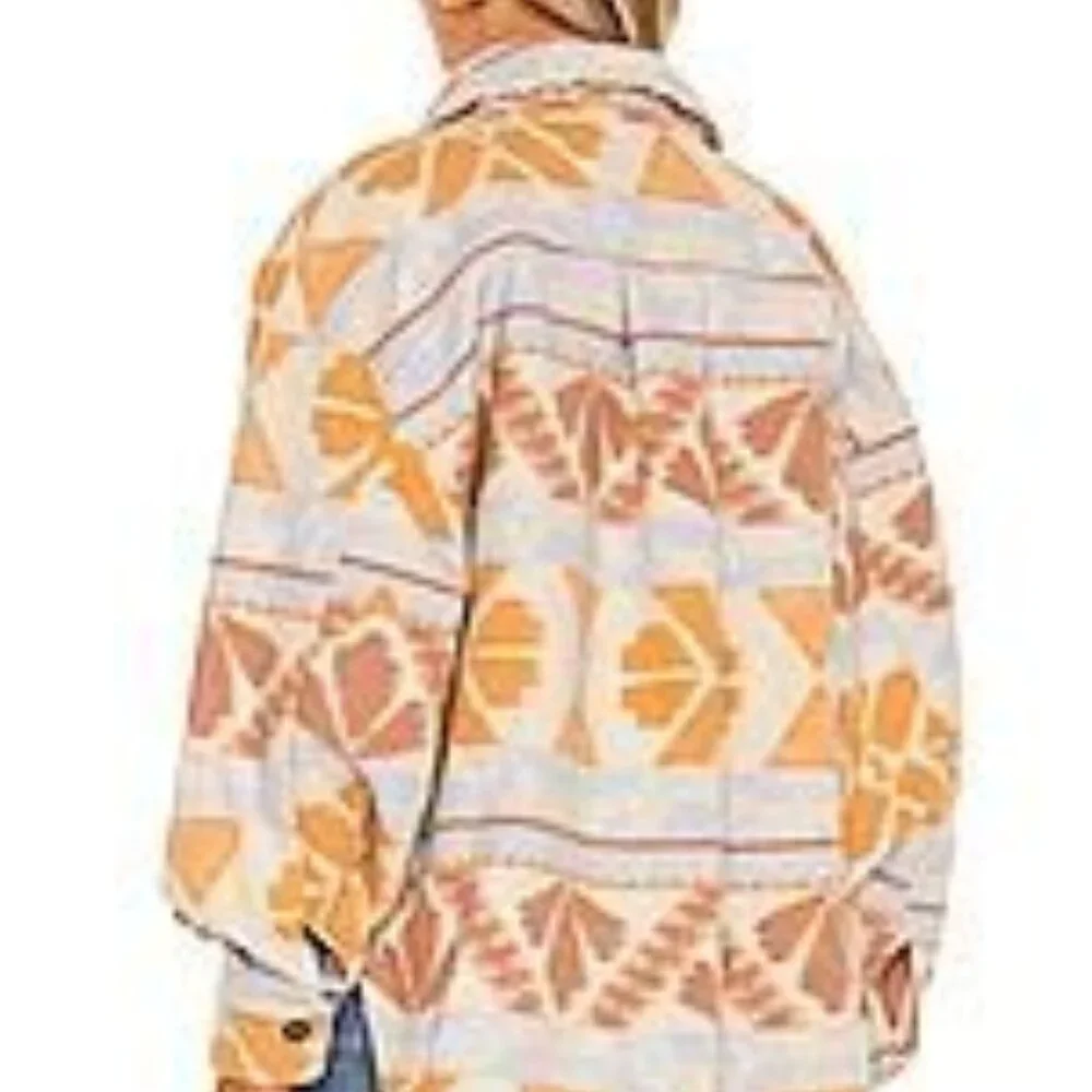 Free People Jacquard Sedona Combo Print Ruby Shacket in SZ L - Picture 2 of 16